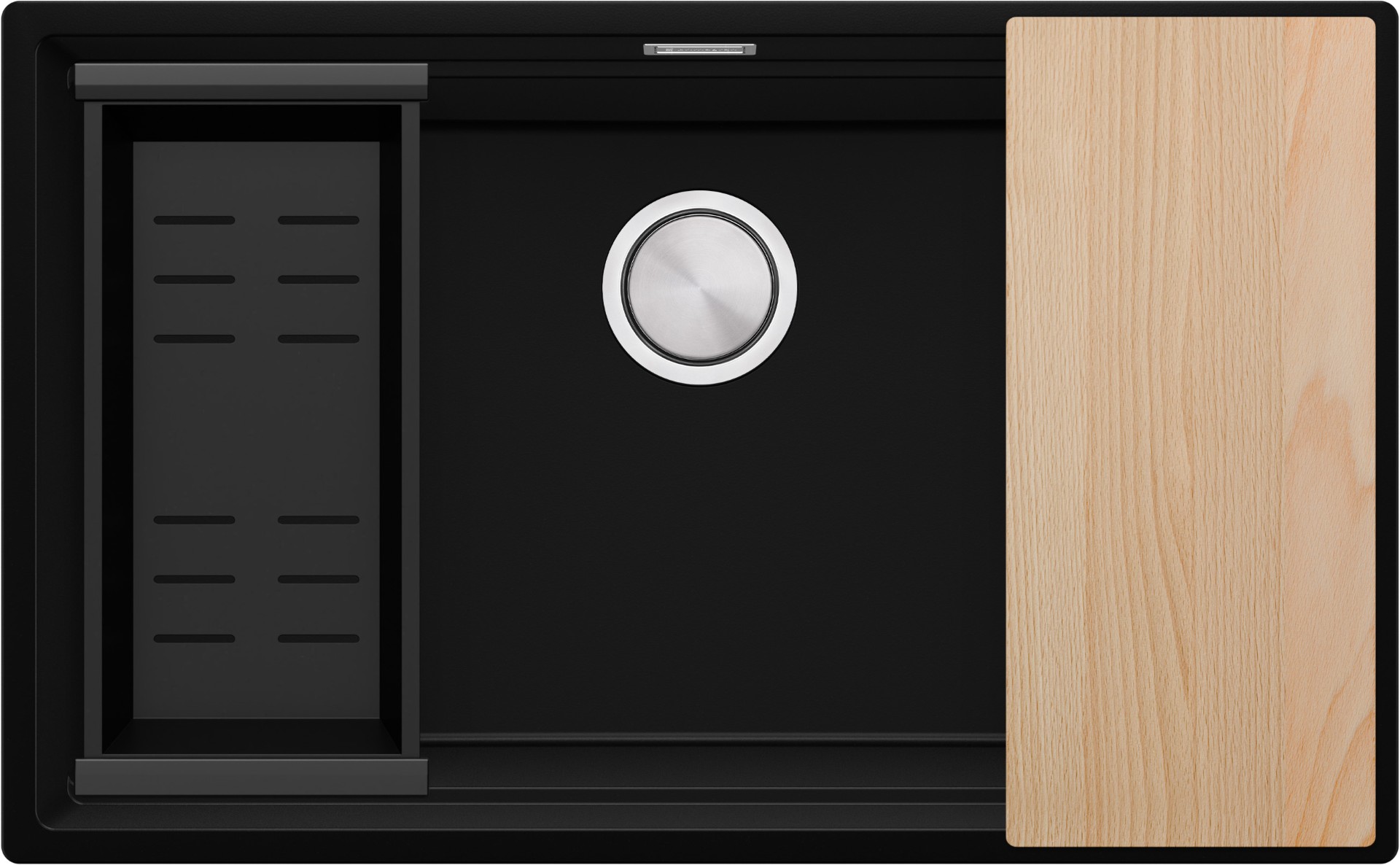 Darmowa Dostawa - Zlewozmywak granitowy 72x43 cm czarny Primagran Praga OOP8KC003