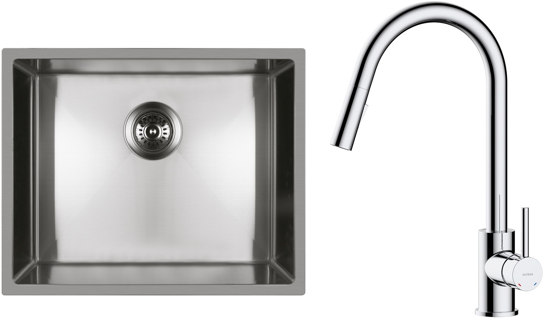 Darmowa Dostawa - Zlewozmywak z baterią stal / chrom Oltens Stalvask abset4343