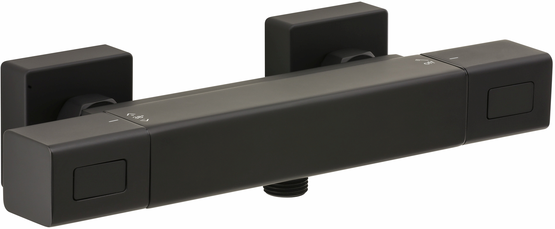 Darmowa Dostawa - Bateria prysznicowa ścienna termostatyczna czarna Herzbach Ceo Black 36131100112