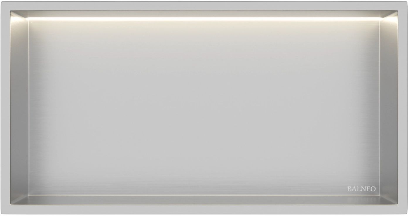 Darmowa Dostawa - Półka wnękowa 60 cm Balneo Wall Box LED Inox B01010101092