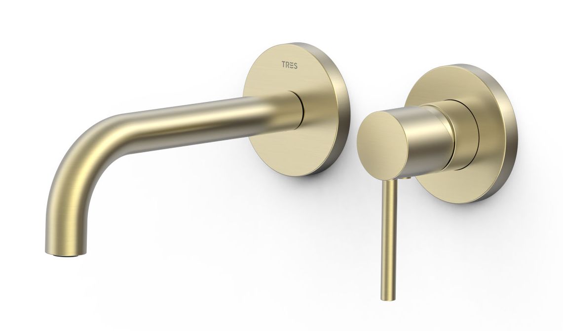 Darmowa Dostawa - Bateria umywalkowa podtynkowa złota Tres Study Exclusive 26230021CA