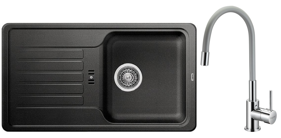 Darmowa Dostawa - Zlewozmywak z baterią antracyt/chrom Blanco Favos Mini abset10183