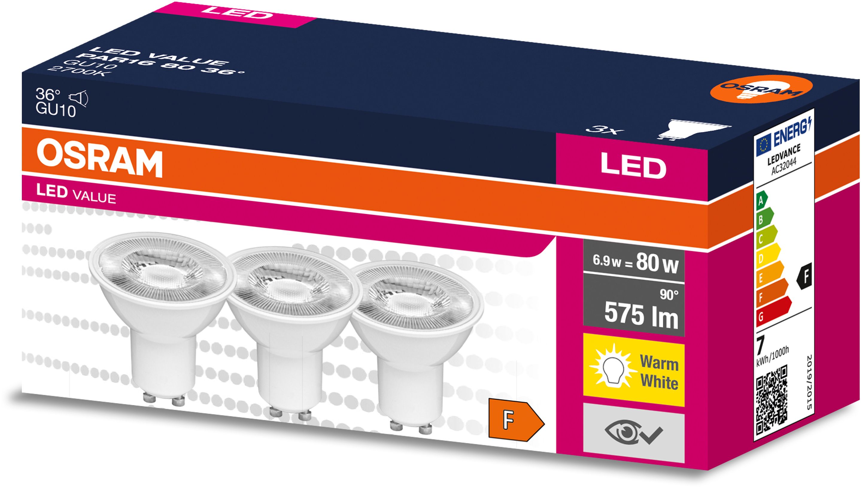 Darmowa Dostawa - Żarówki LED Multipack 3x6.9 W 3000 K gu10 Osram Value 4058075599970