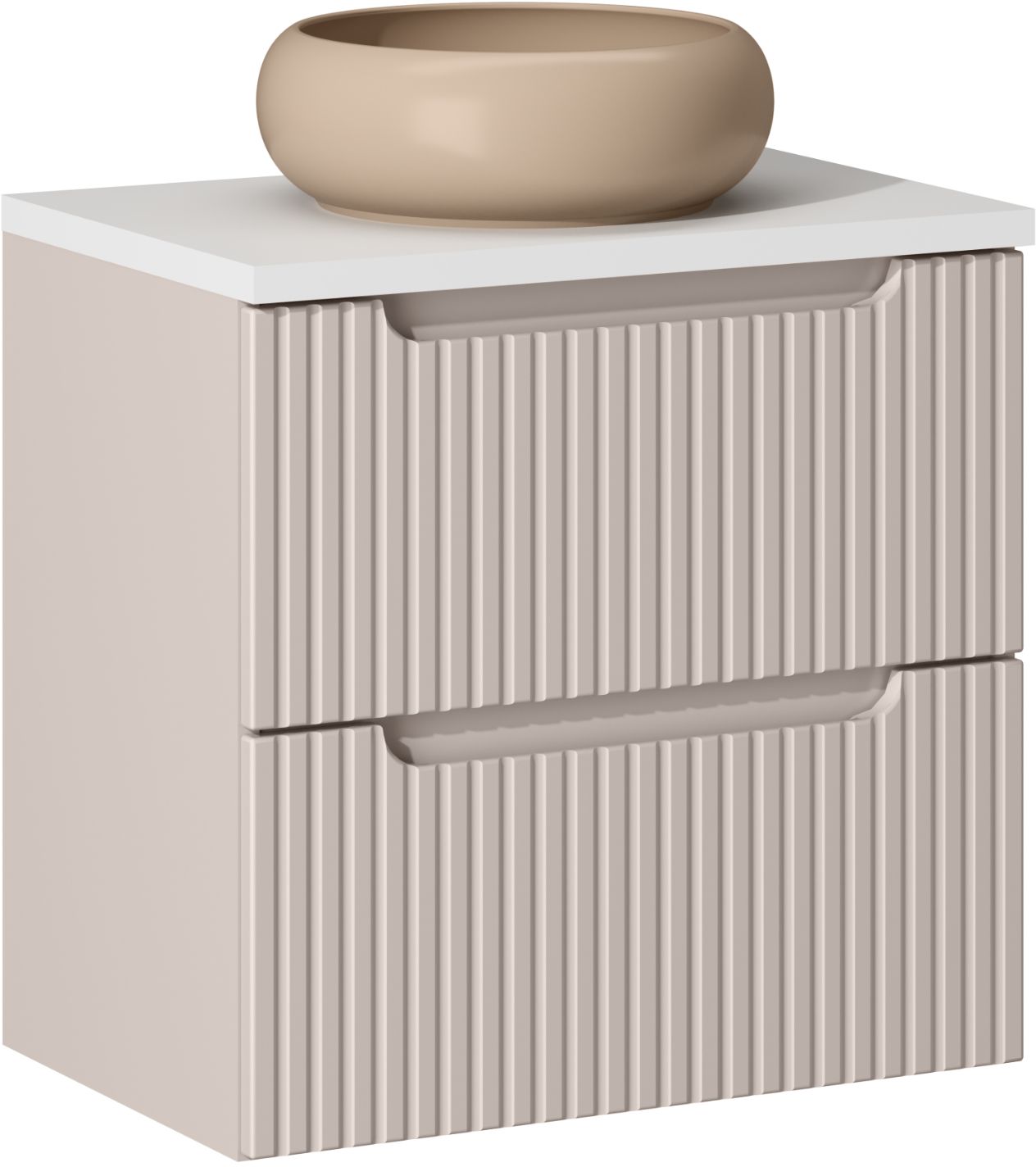 Darmowa Dostawa - Umywalka z szafką i blatem 60 cm beżową Comad Nova Cashmere SETNOCBWHITE60CMSUNWIKIC