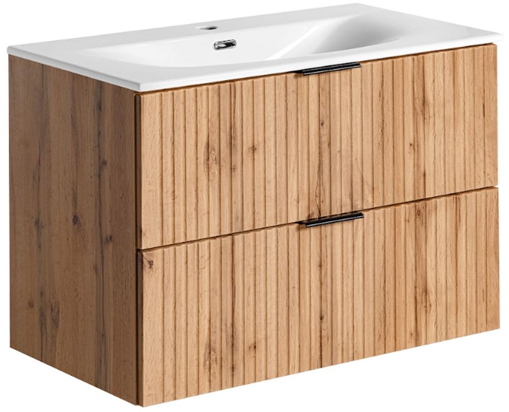 Darmowa Dostawa - Umywalka z szafką 80 cm dąb Comad Adel Oak SETADOSKY80CM