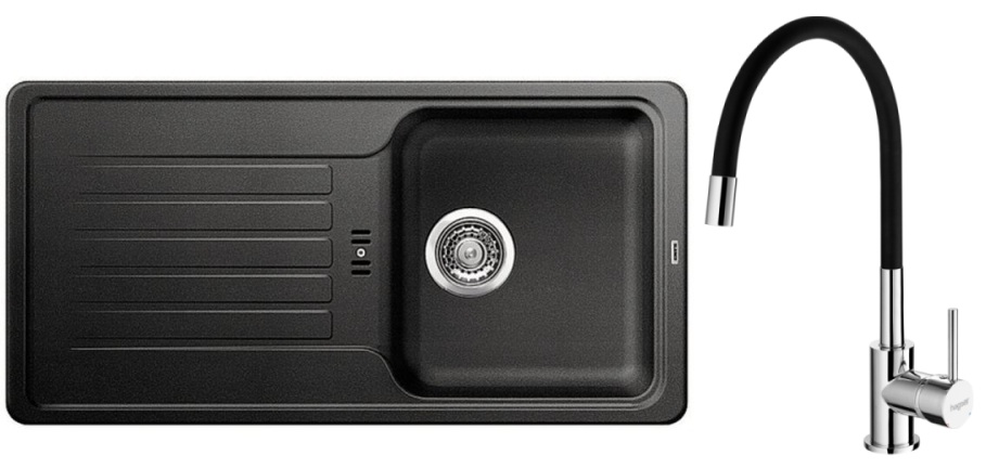 Darmowa Dostawa - Zlewozmywak z baterią antracyt/chrom Blanco Favos 45 S abset10187