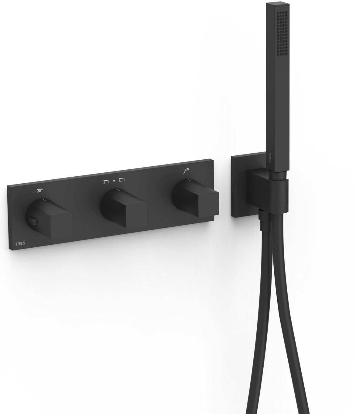 Darmowa Dostawa - Bateria wannowo-prysznicowa podtynkowa czarny Tres B-System 30725301NM