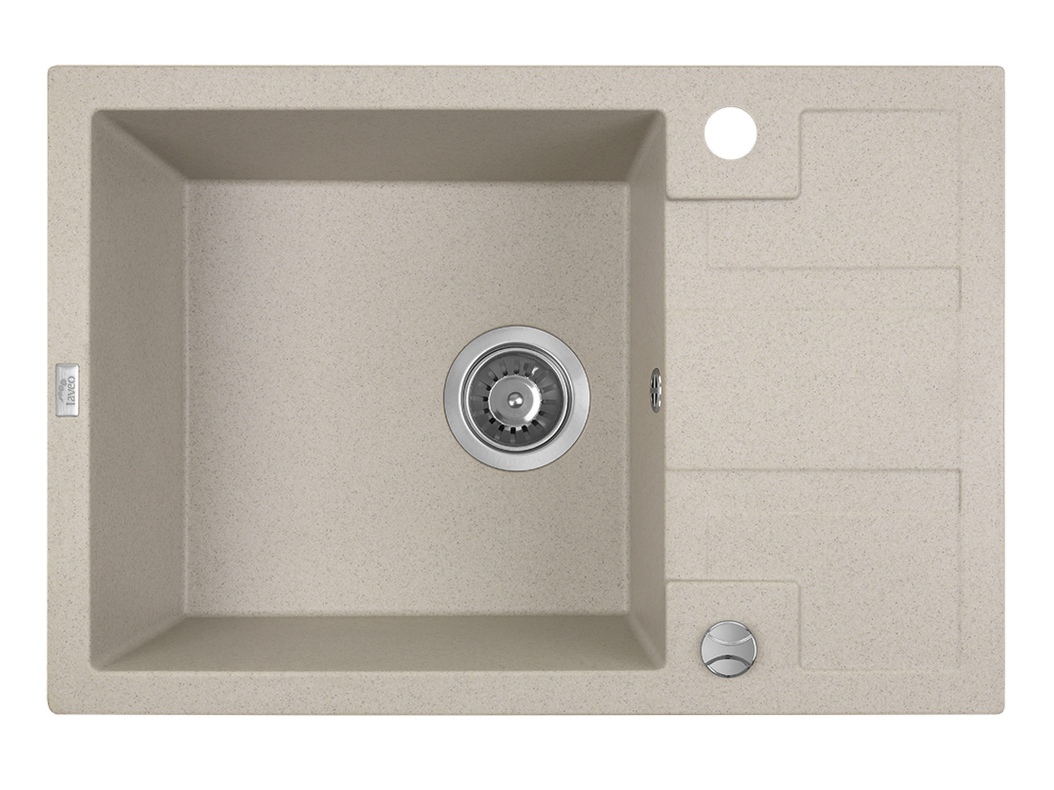Darmowa Dostawa - Zlewozmywak granitowy 65x44 cm beżowy Laveo Barbados SBB413T