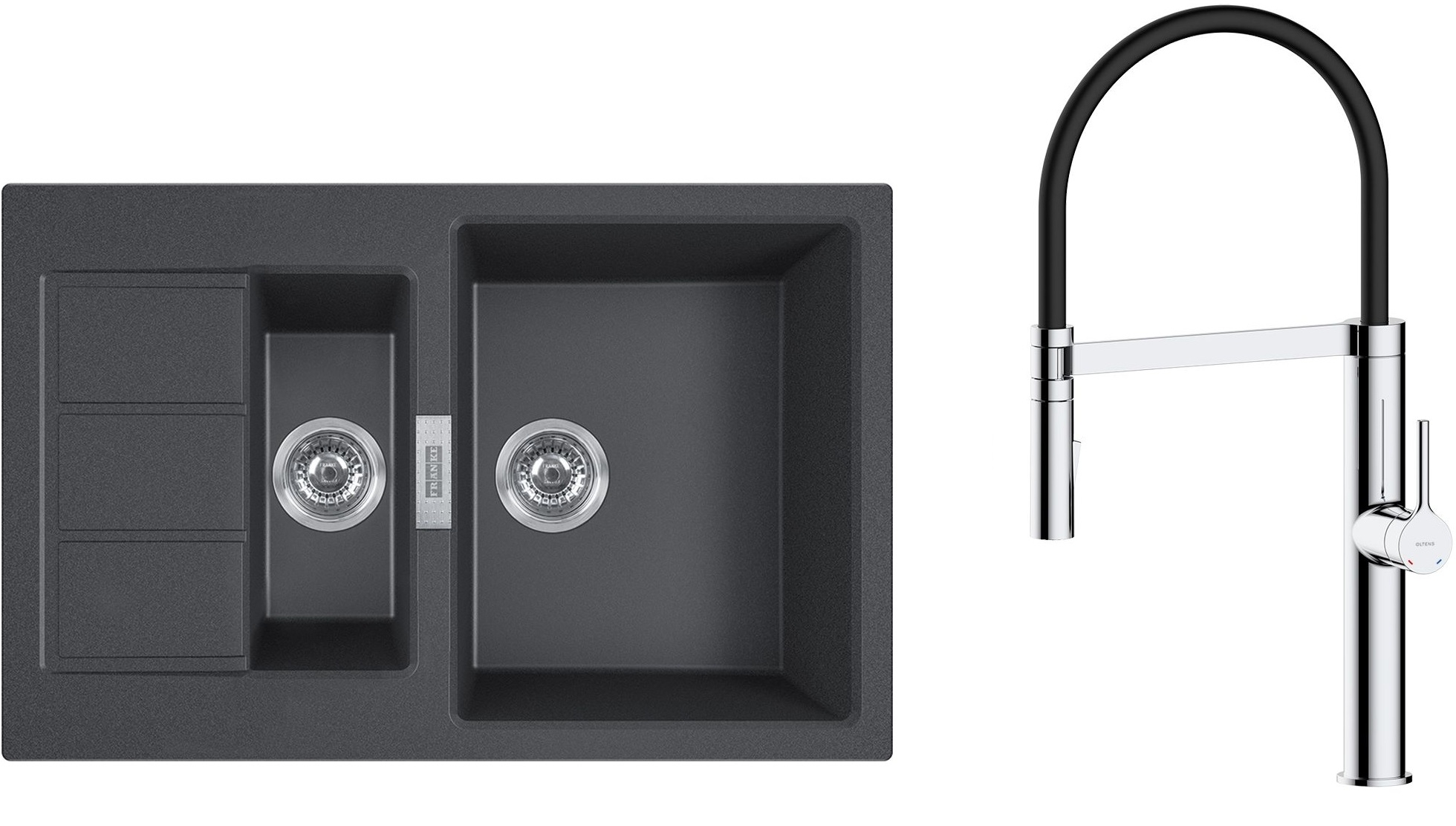 Darmowa Dostawa - Zlewozmywak z baterią onyx / czarna Franke Sirius 2.0 abset4525