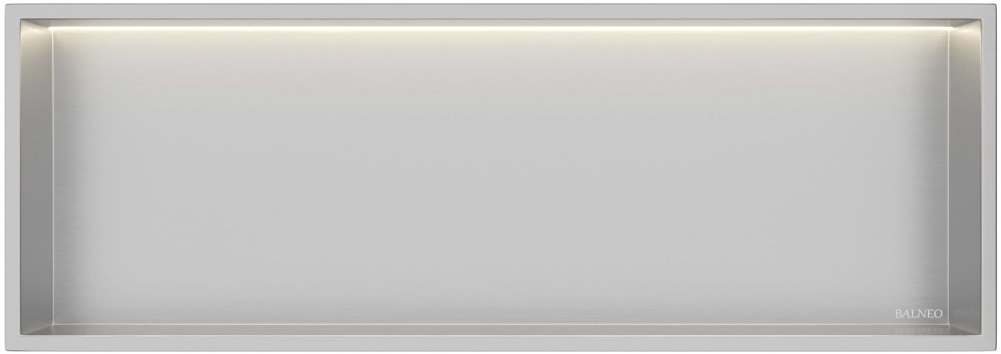 Darmowa Dostawa - Półka wnękowa 90 cm Balneo Wall Box LED Inox B01010101093