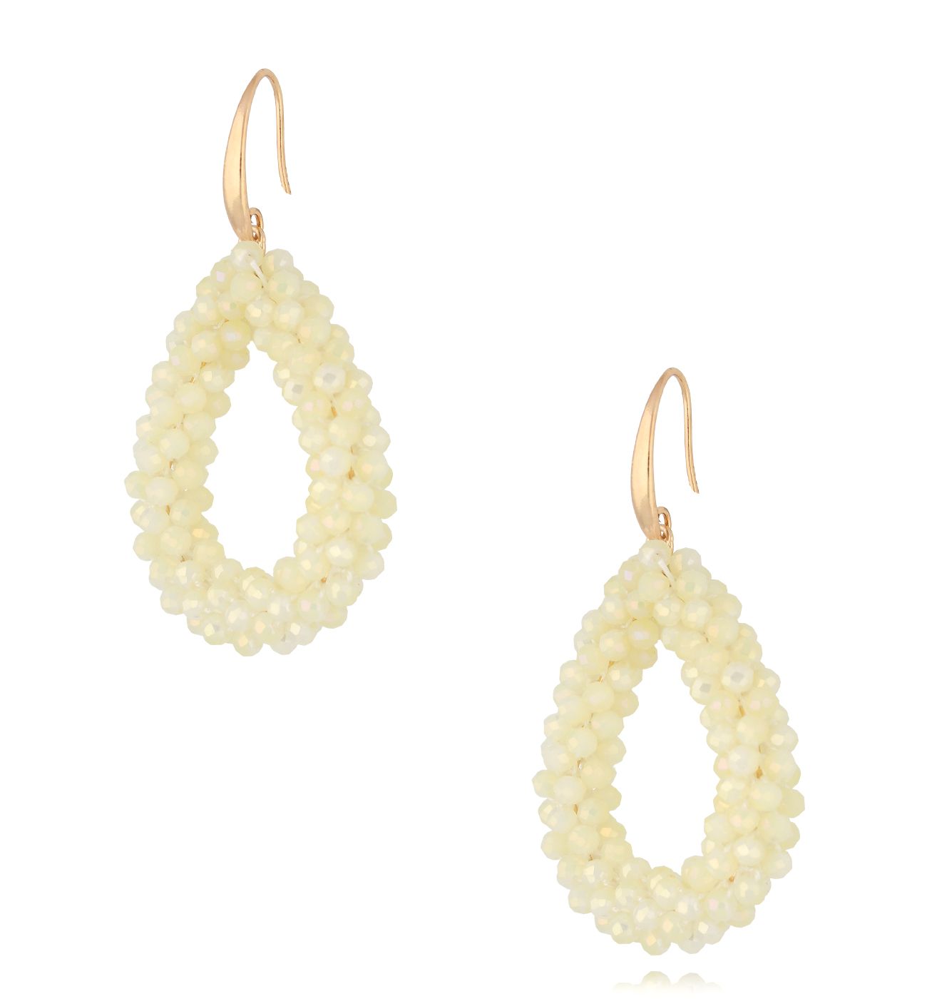 Kolczyki z kryształkami kremowe łezki Luminous KWE0032