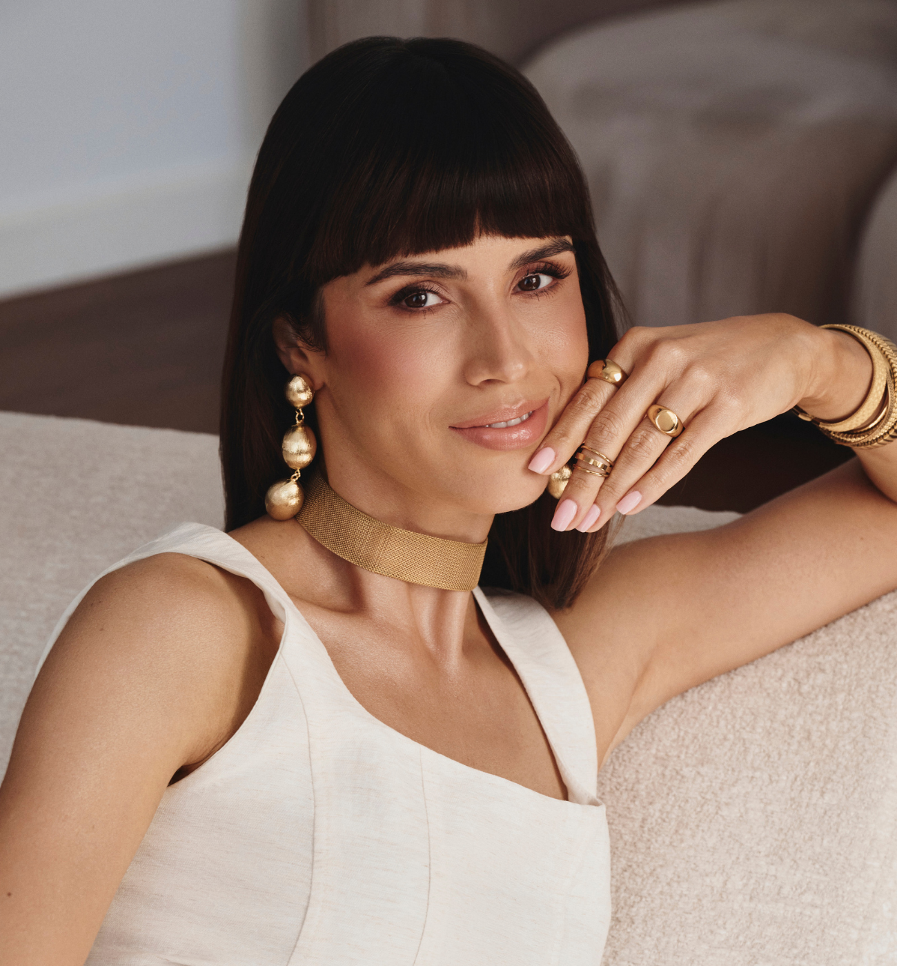 Naszyjnik choker złoty mesh NSY0601 - By Dziubeka