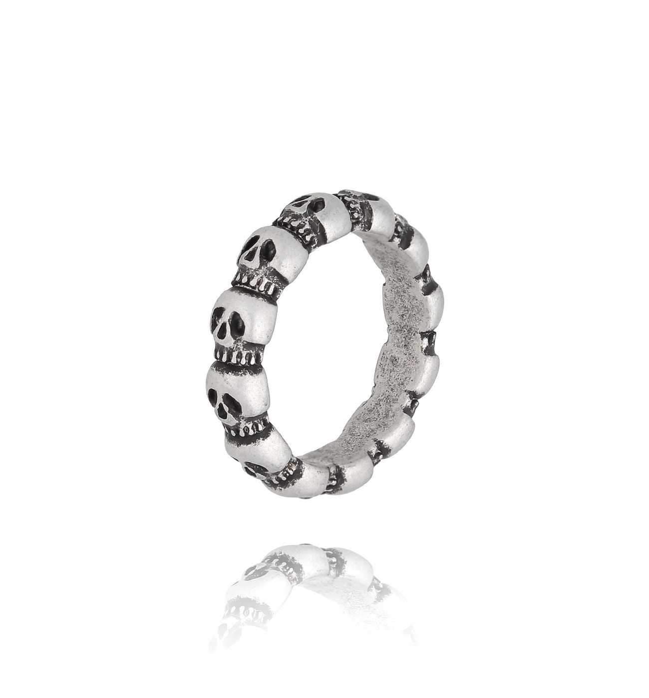 Pierścionek męski z czaszkami Gunnkel PMITC0080