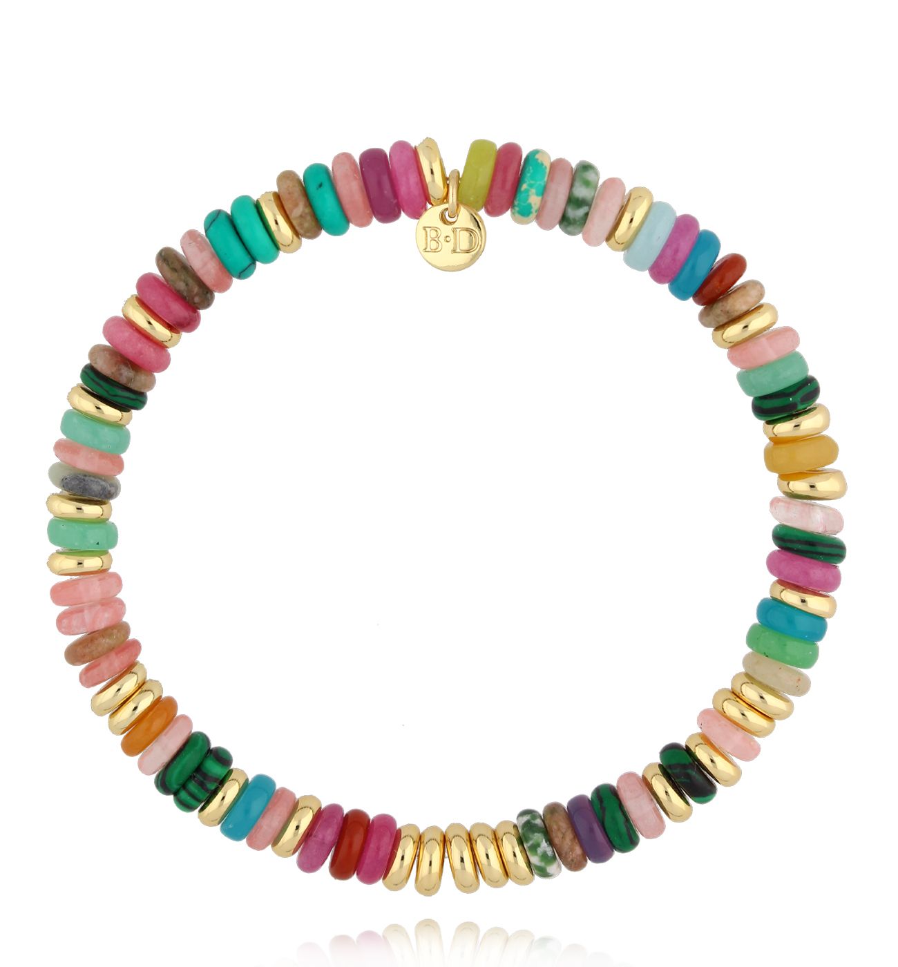 Bransoletka kolorowa z jadeitami - By Dziubeka