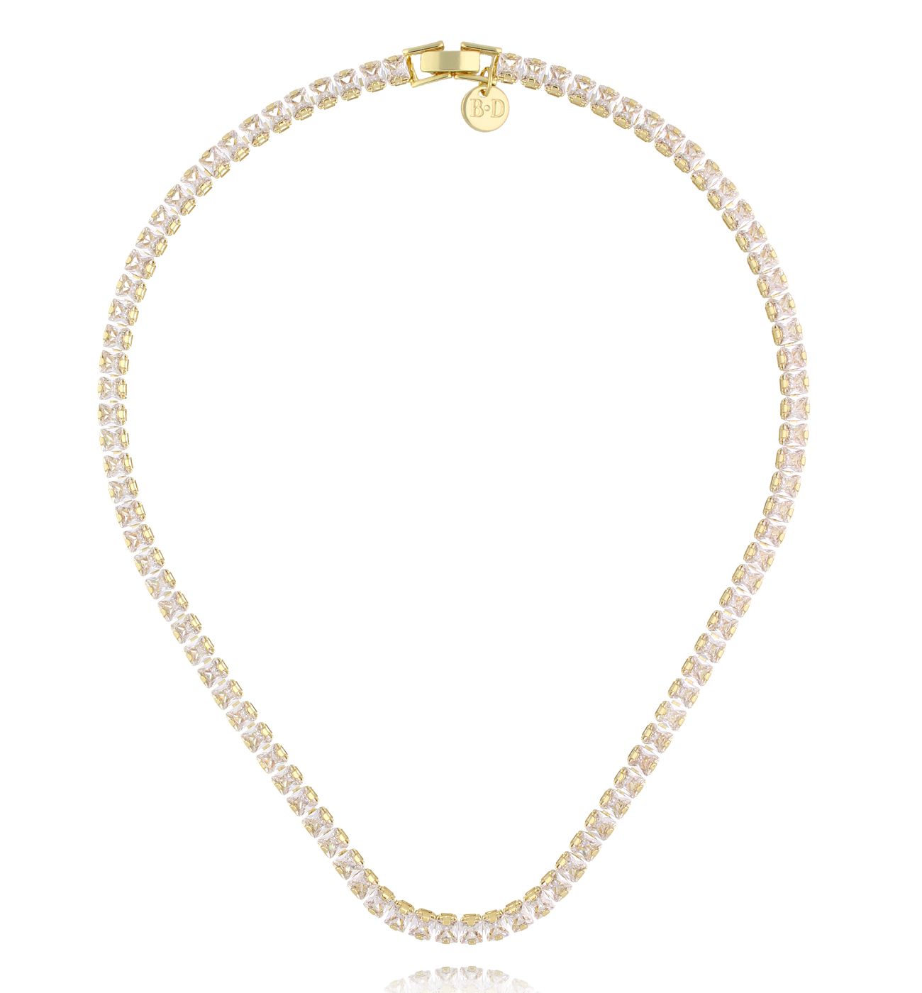 Naszyjnik typu tennis w złotej oprawie NS0423