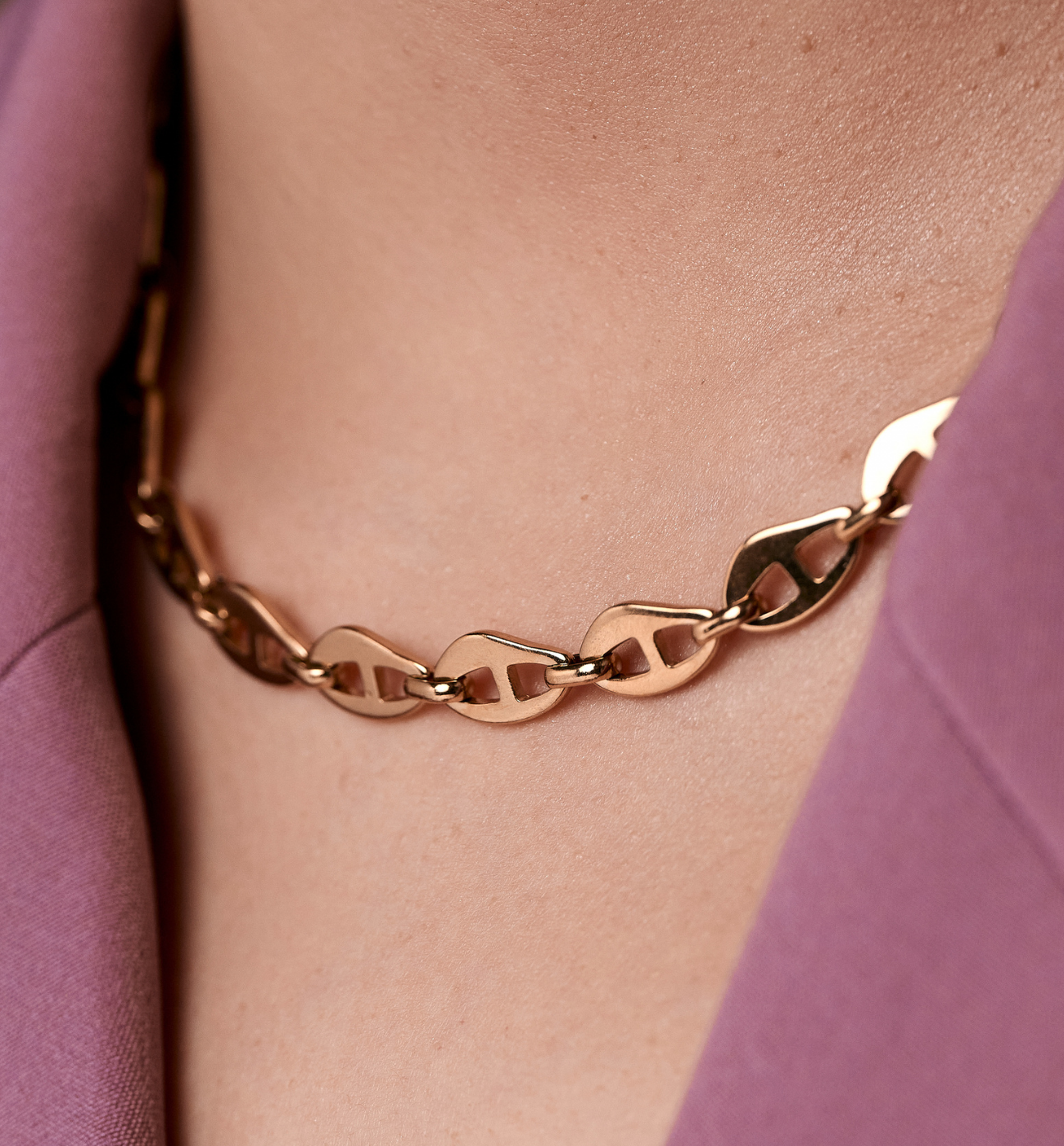 Naszyjnik łańcuch złoty NSY0493 - By Dziubeka