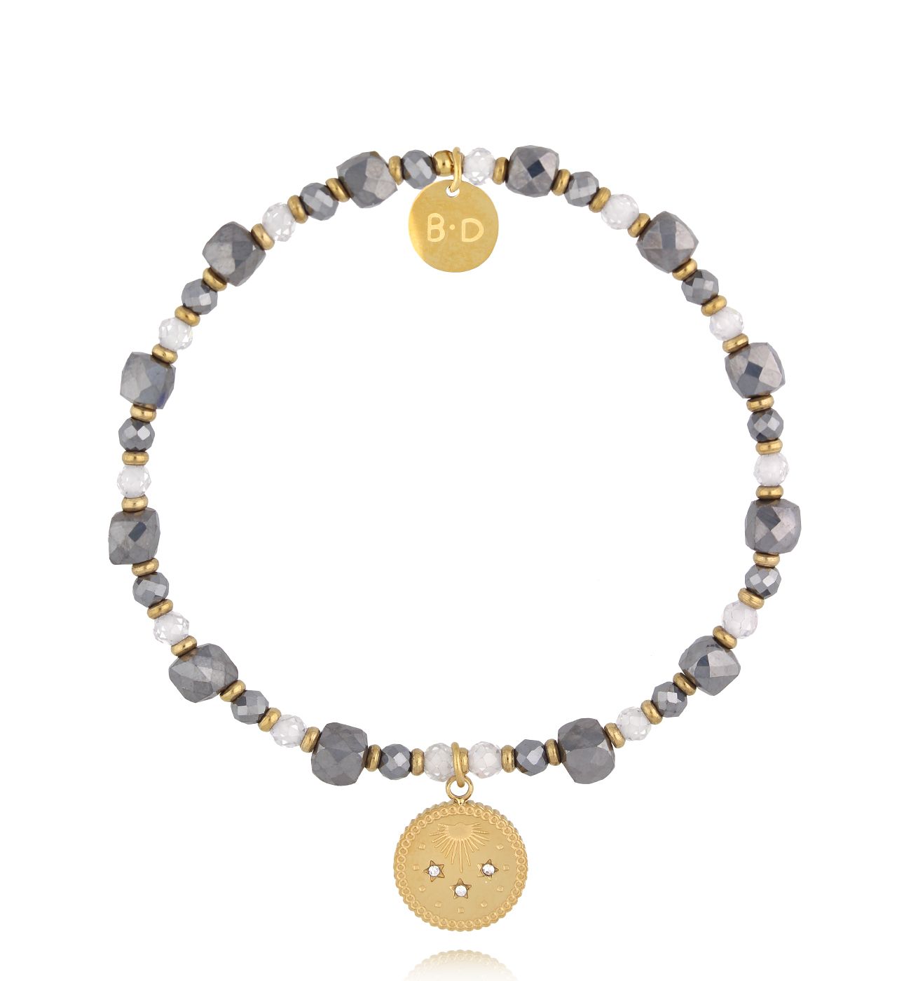 Bransoletka z hematytami i cyrkoniami BTW3073