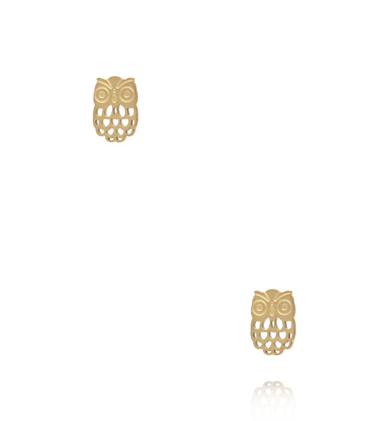 Kolczyki wkrętki w kształcie sowy złote KSY0616 - By Dziubeka