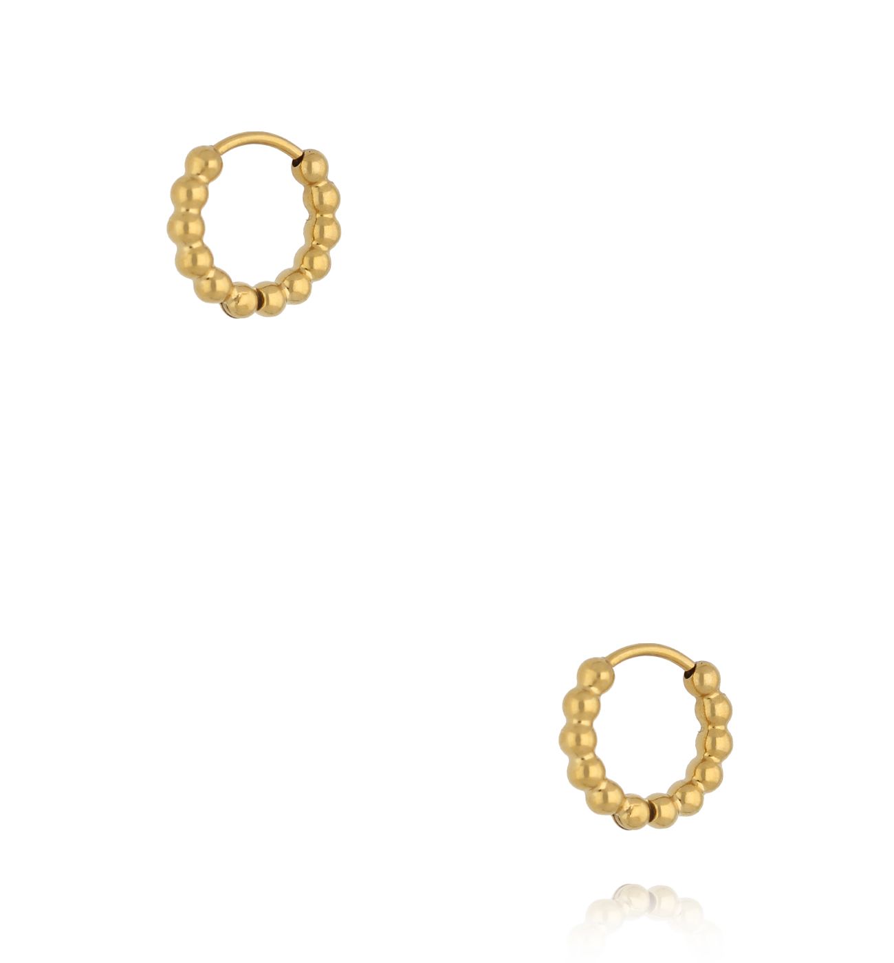 Kolczyk klasyczne złote kółeczka w kulki KSA2515