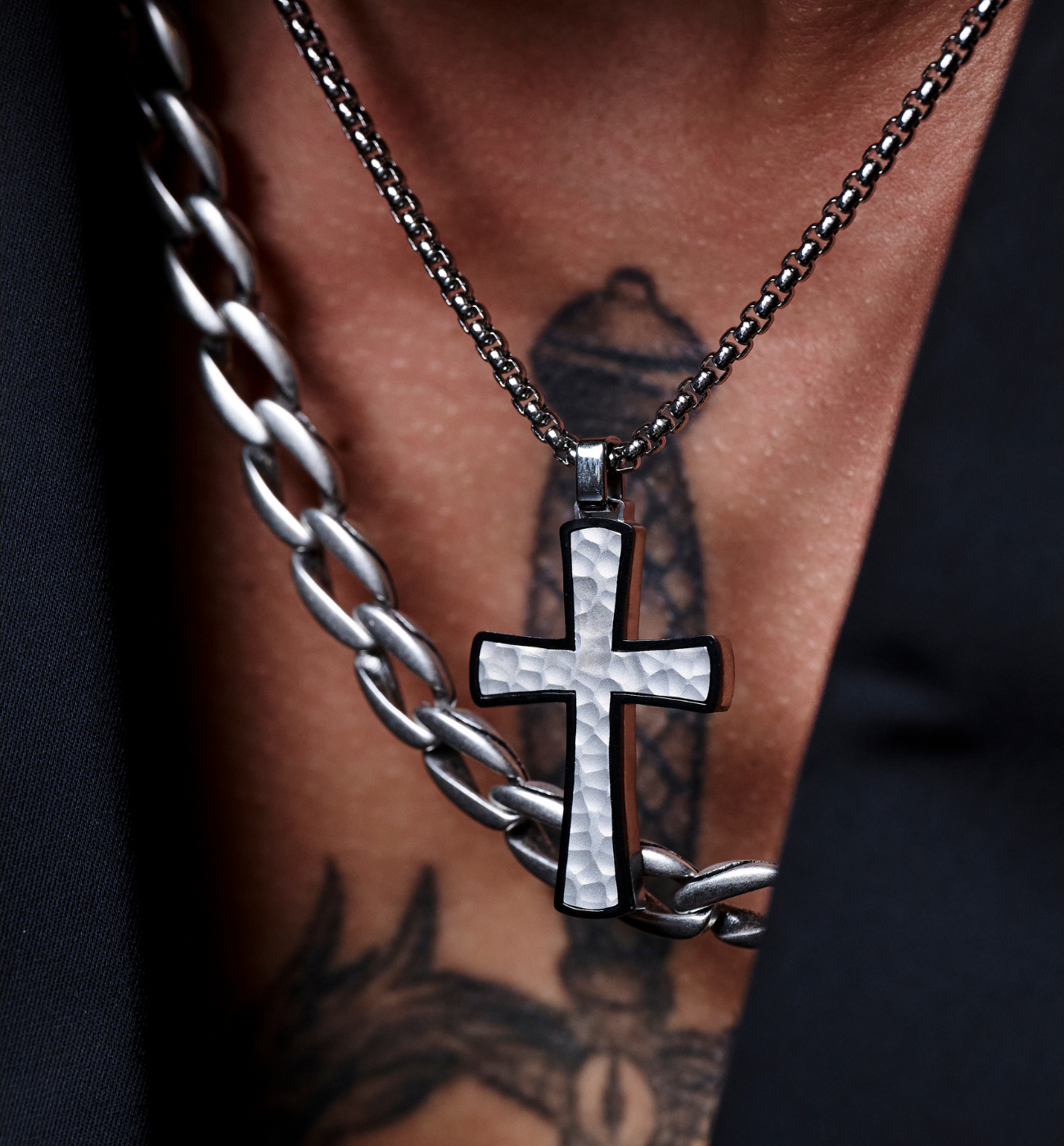 Naszyjnik z krzyżem męski - By Dziubeka