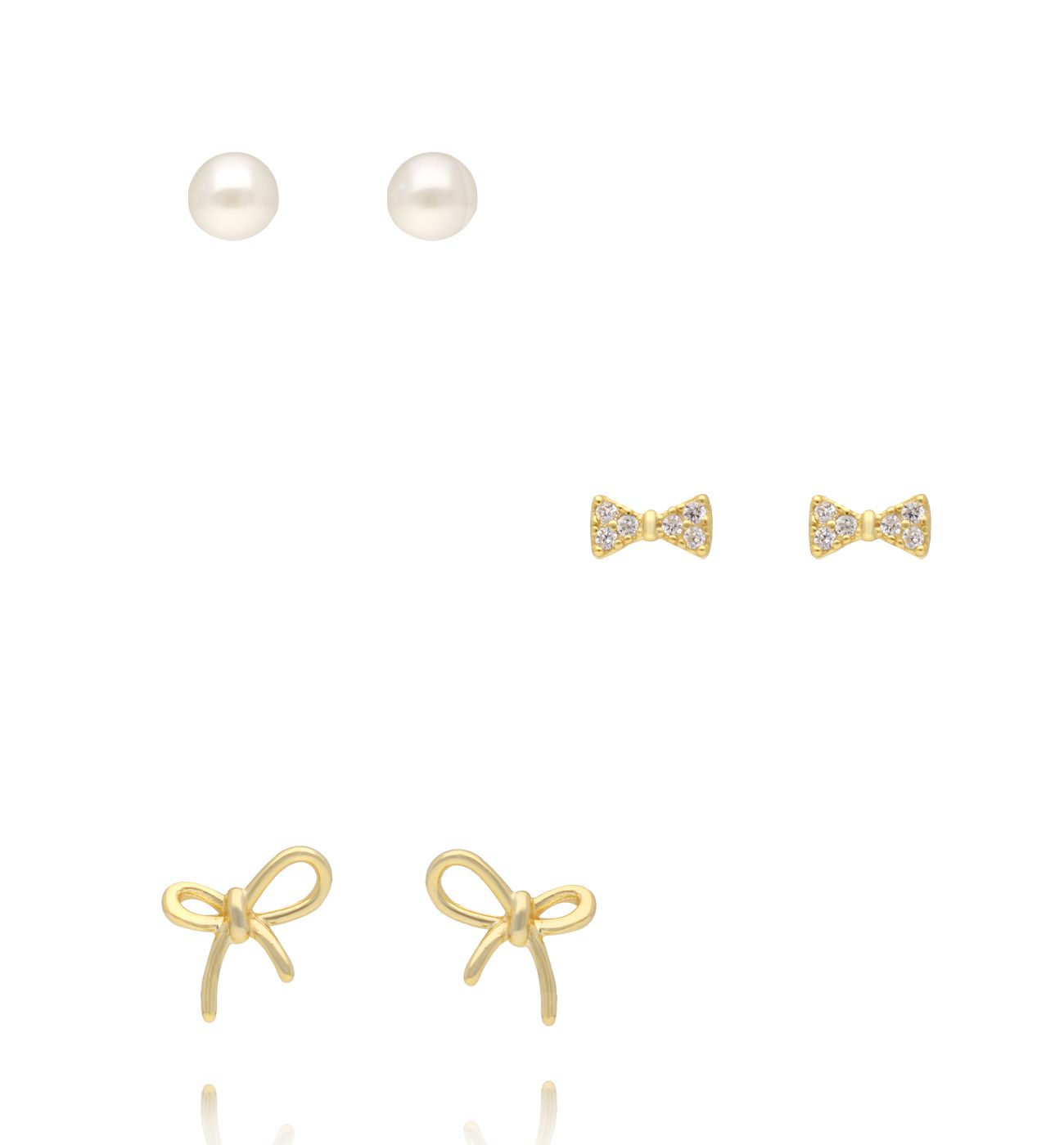 Zestaw kolczyków pozłacanych z cyrkoniami KLT0038