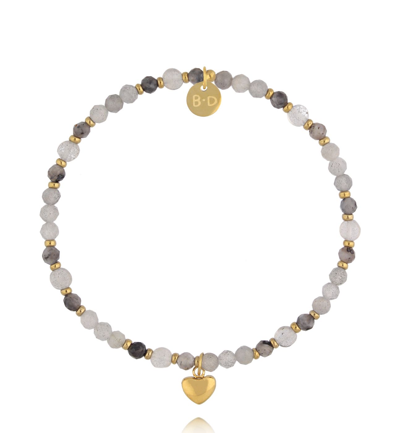 Bransoletka z labradorytami i sercem - By Dziubeka