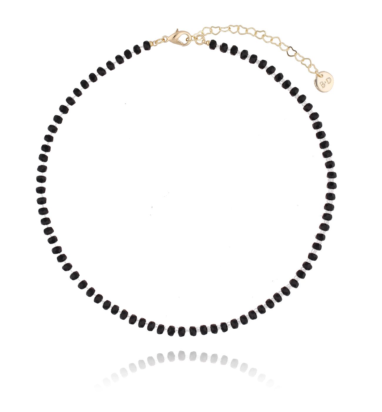 Naszyjnik z czarnymi kryształkami - By Dziubeka