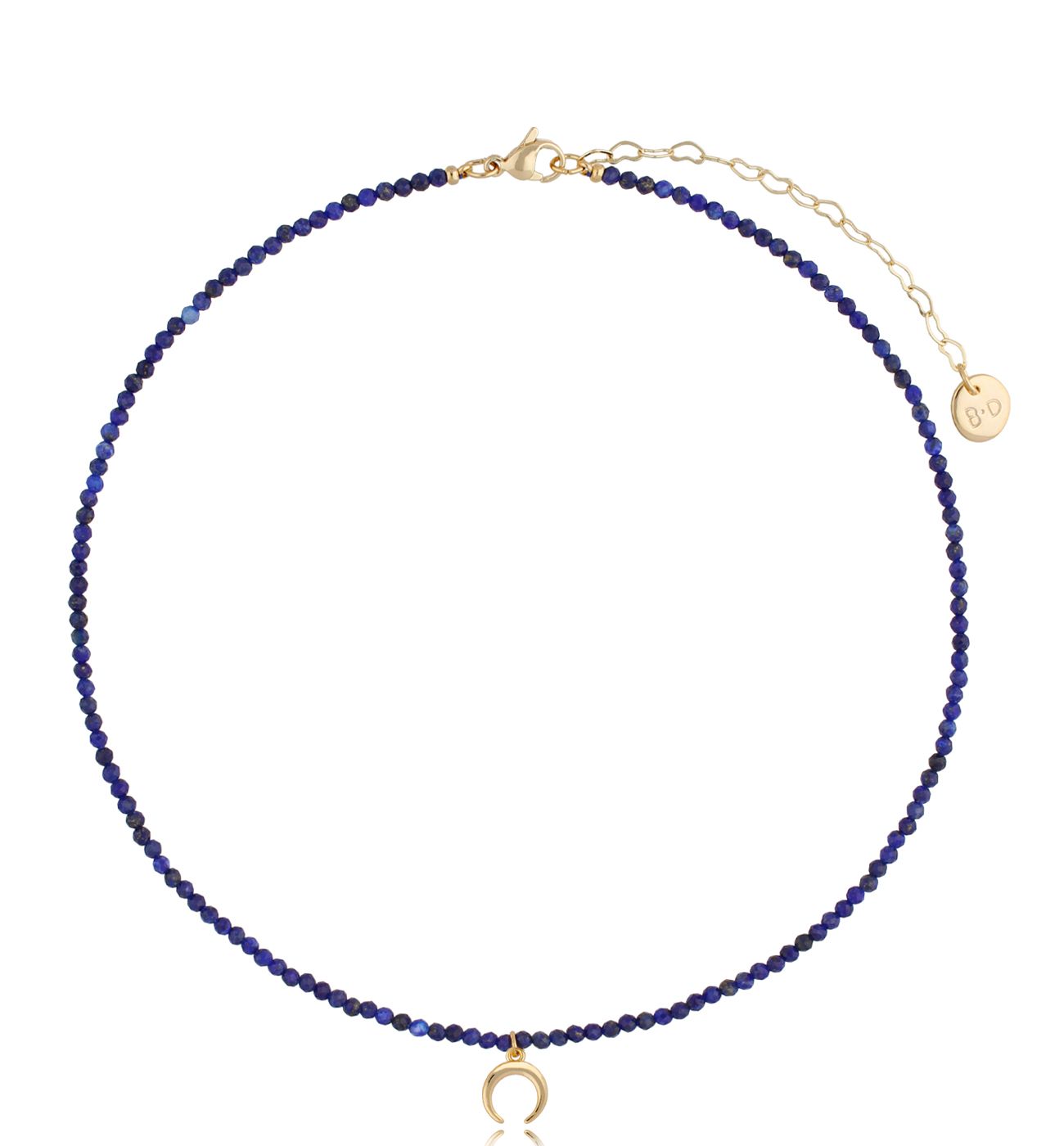 Naszyjnik z kamieniami Lapis Lazuli i księżycem Lifestyle - By Dziubeka