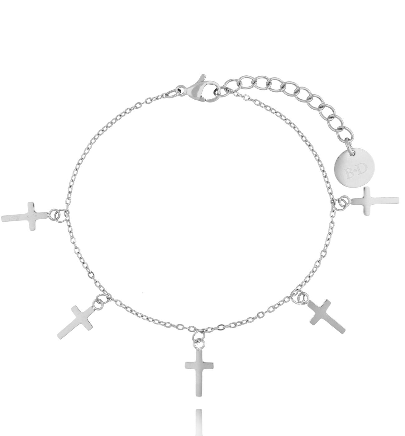 Bransoletka srebrna z krzyżykami Msalaba BSA0518