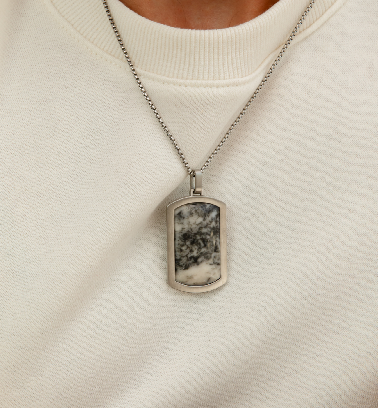 Naszyjnik męski z zawieszką z jaspisem picasso NMITC0243