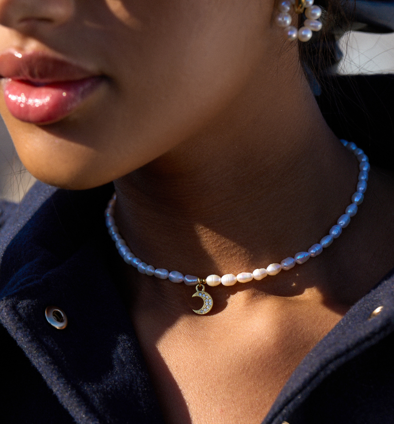 Naszyjnik z perłami i i księżycem Cloud Whisper - By Dziubeka