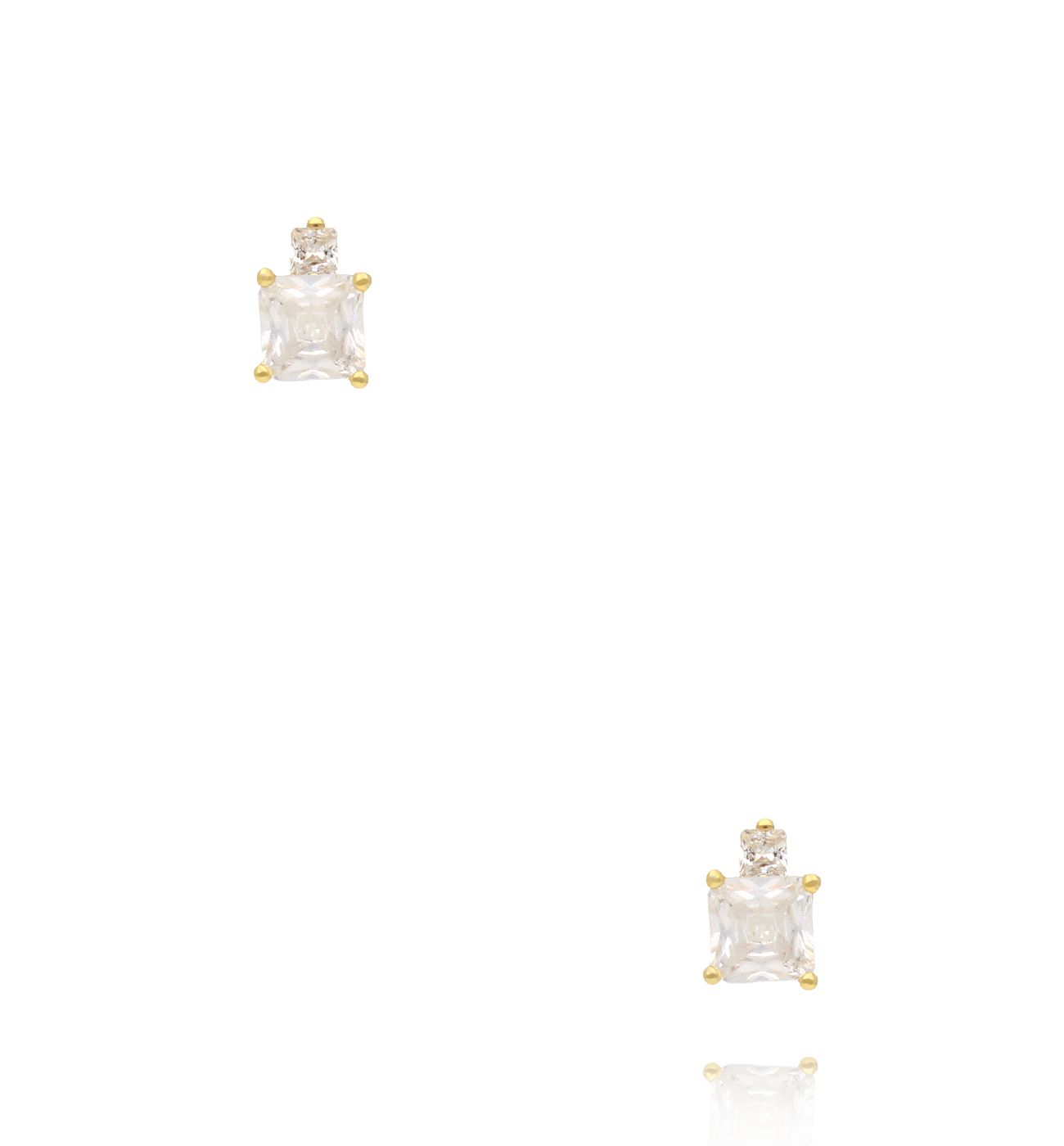 Kolczyki z podwójną cyrkonią delikatne KSS2165