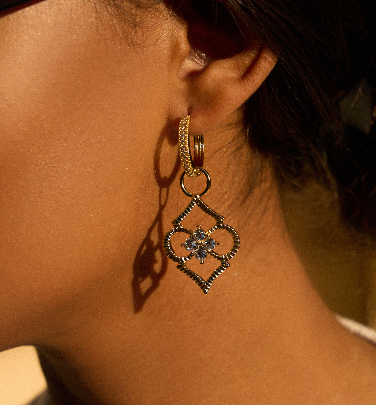 Kolczyki z marokańską koniczyną złote - By Dziubeka