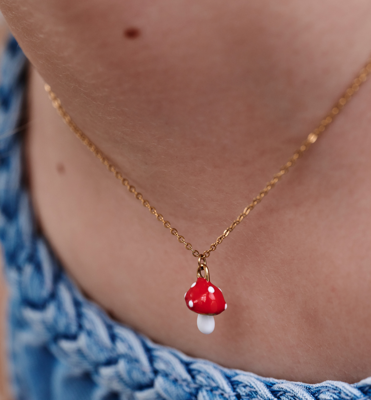 Naszyjnik dla dziewczynki w kształcie muchomorka NSY0806 - By Dziubeka