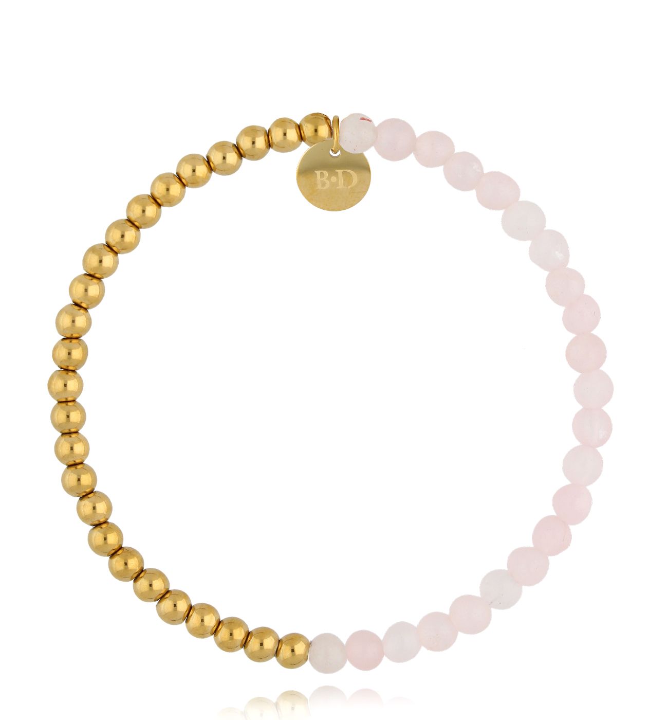 Bransoletka złota z kwarcami różowymi Hanan BSC1564