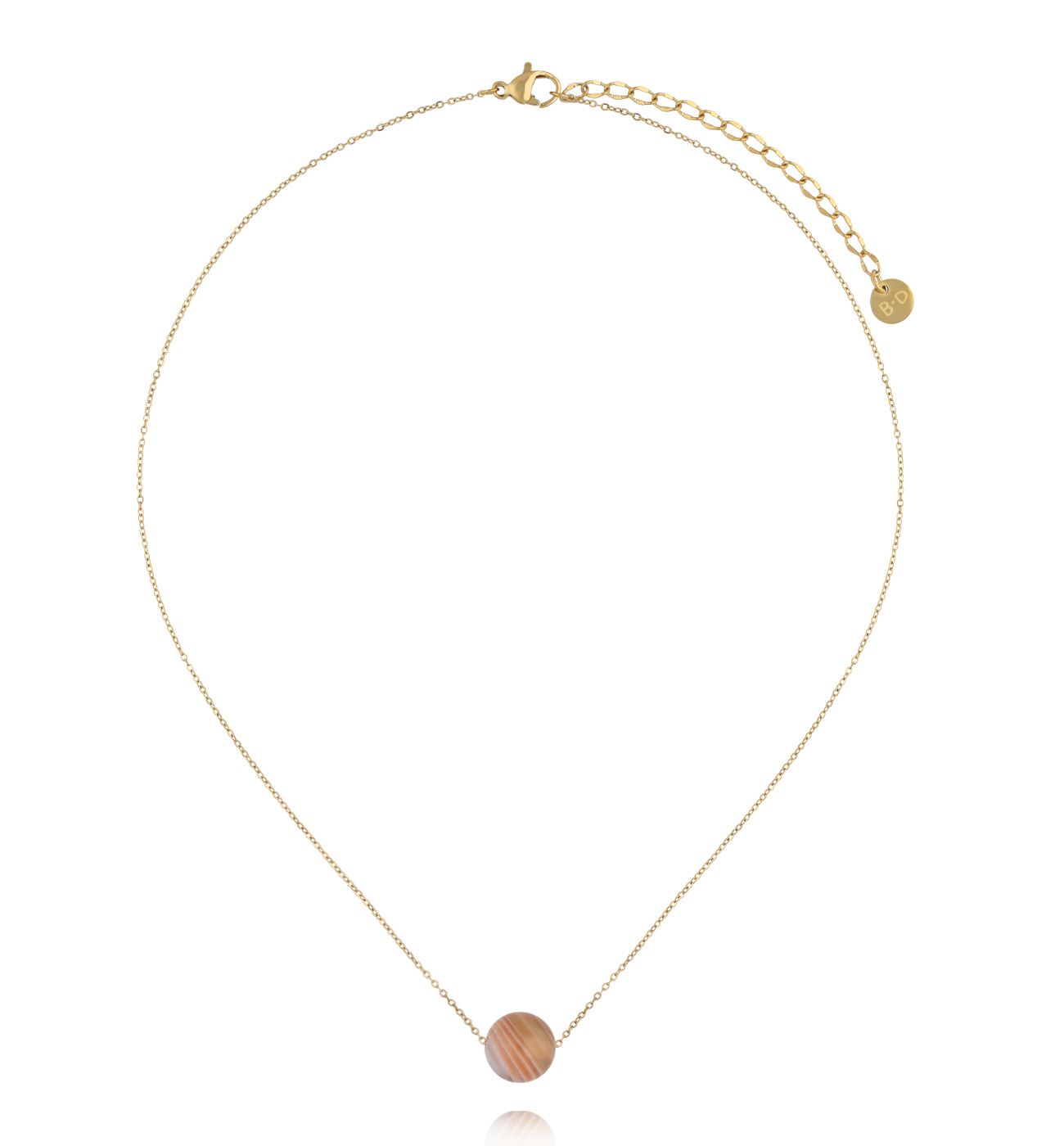 Naszyjnik z agatem na delikatnym złotym łańcuszku - By Dziubeka
