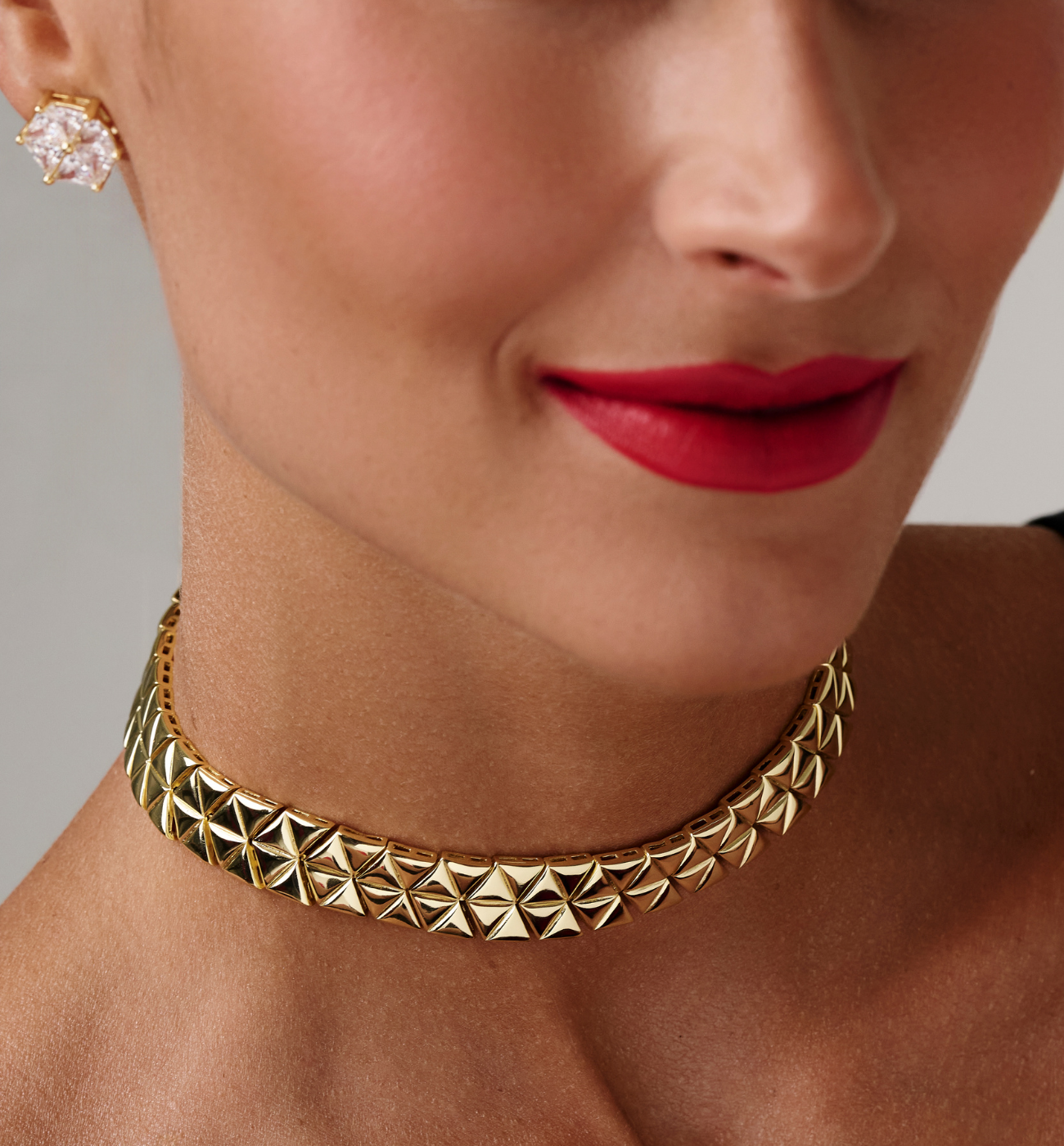 Choker złoty geometryczny - By Dziubeka