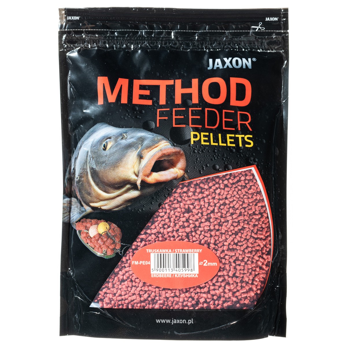 Jaxon Pellet Method Feeder 2mm 500g Truskawka