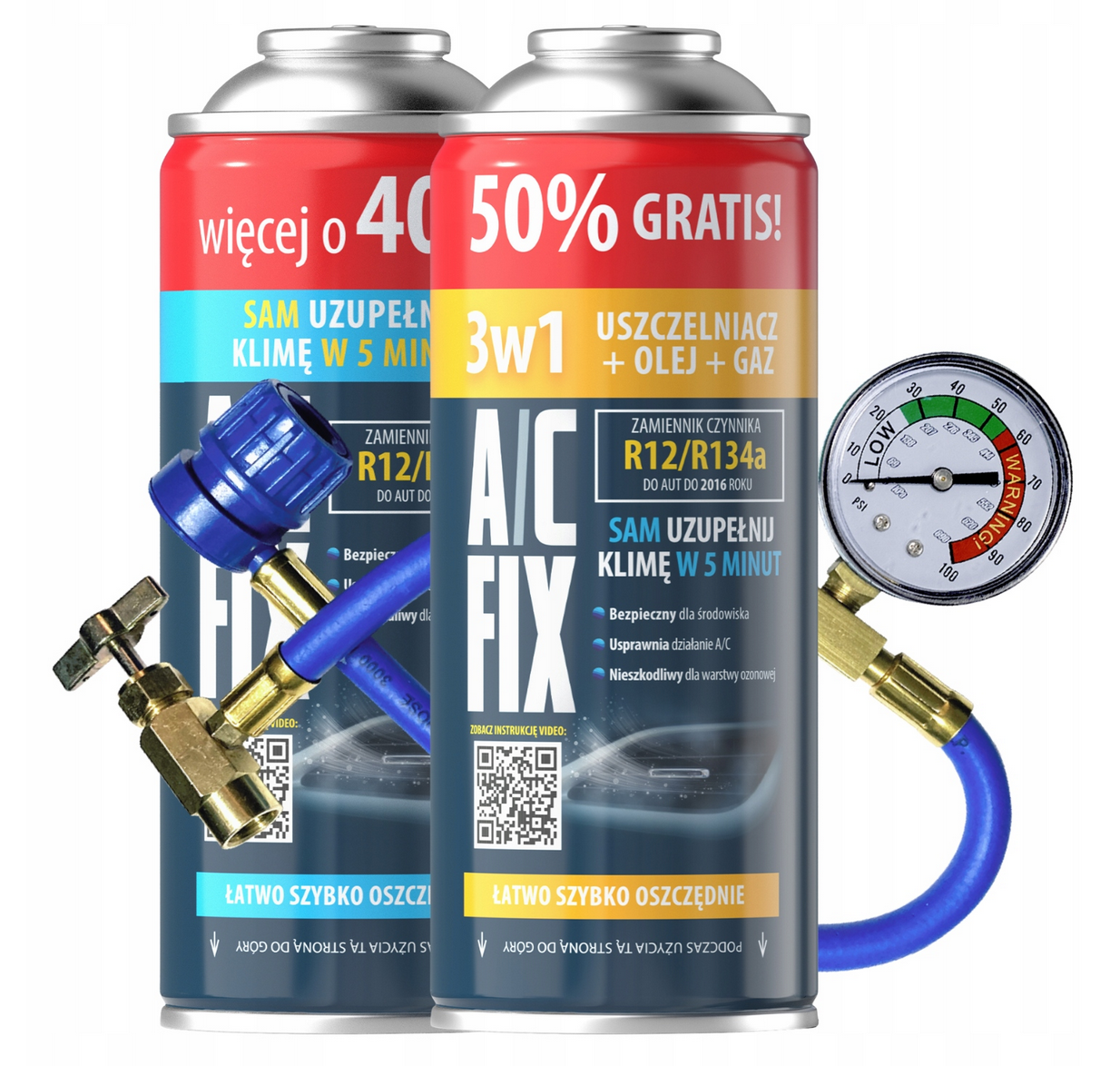 AC FIX 2X CZYNNIK CHŁODNICZY 3W1 PRZEWÓD GAZ R134A USZCZELNIACZ OLEJ 235G - Petrostar