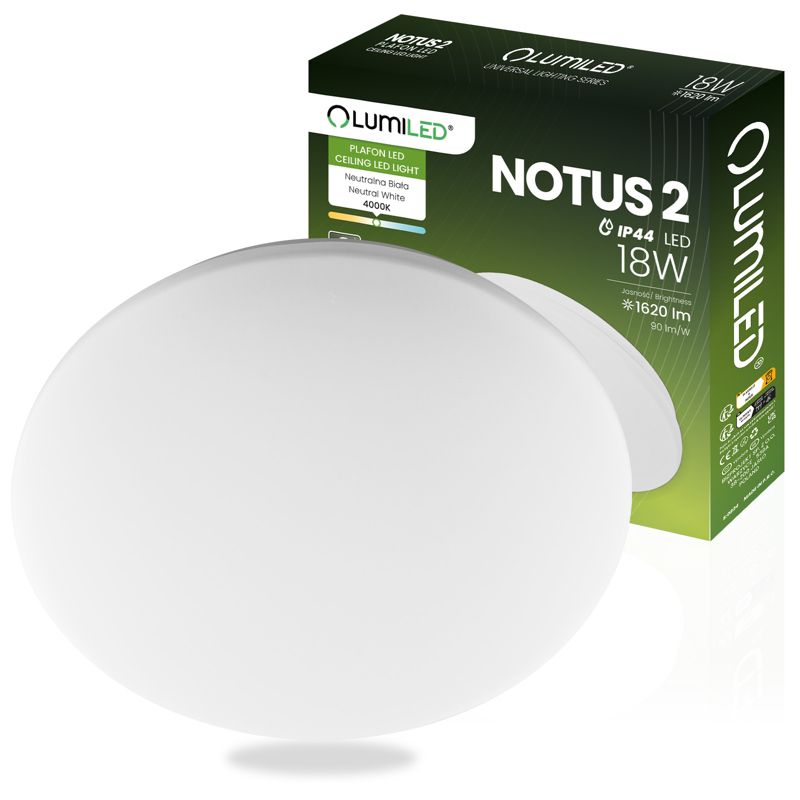 Plafon LED Lumiled Lampa Sufitowa Natynkowa 18W 2 Okrągły IP44 33 cm 1 szt.