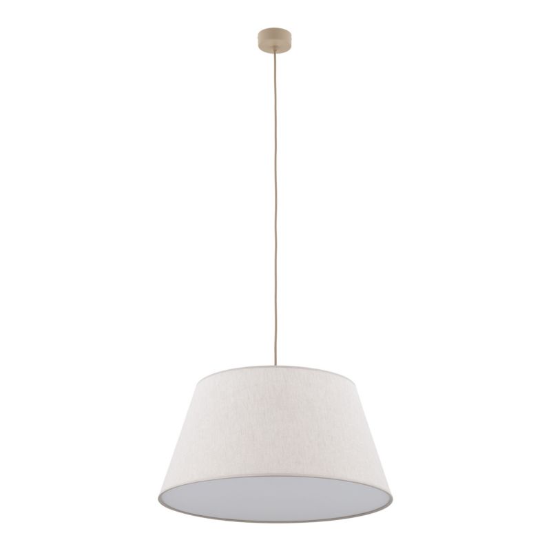 Lampa wisząca TK Lighting Formo sabia beżowa Len 1x e27 trapez abażur -1szt.