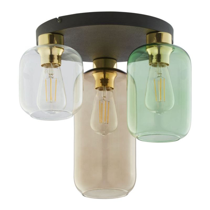 Lampa sufitowa wisząca TK-Lighting Marco czarna-multikolor wym: 33 x 44 x 44 cm 3xE27 x 1 szt.