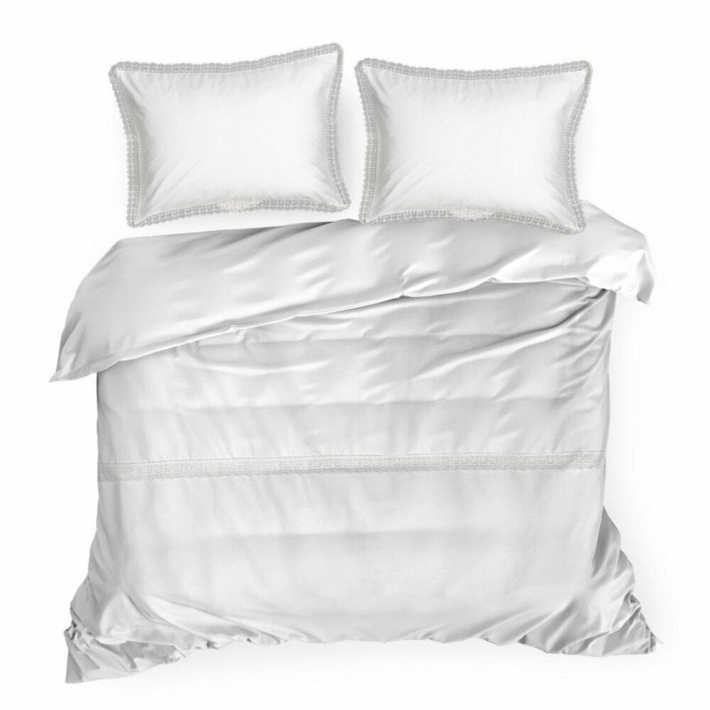 Pościel Retro Eurofirany 220 x 200 cm biała bawełna z koronką 1 kpl.