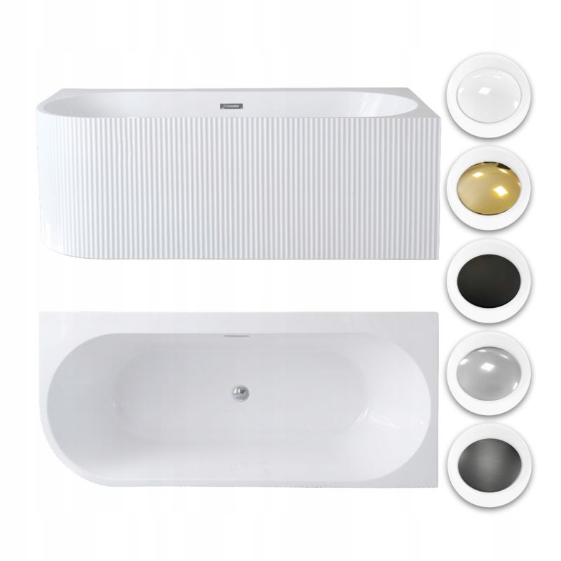 Wanna Corciano Narożna Przyścienna Wolnostojąca Pula Prawa PRĄŻKI 180x80cm Różne Korki 1szt.