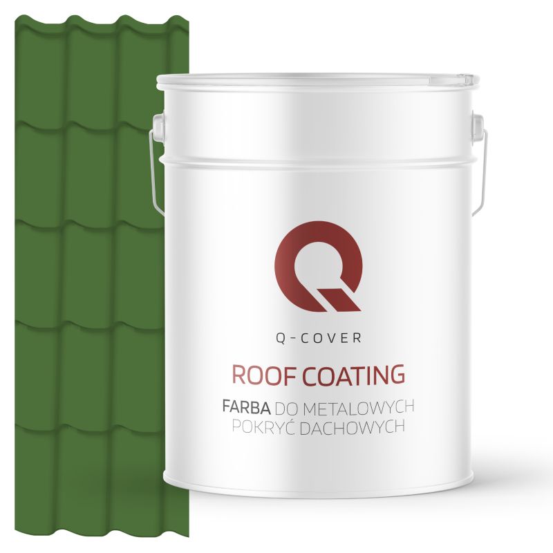 Farba do Metalowych Pokryć Dachowych Q-Cover Zielony trawiasty RAL6010 Satyna 10L