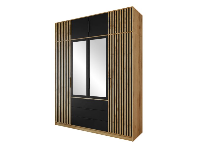 Szafa MIRJAN 24 Bali Lux 4D z nadstawką biały/dąb wotan 1 szt.