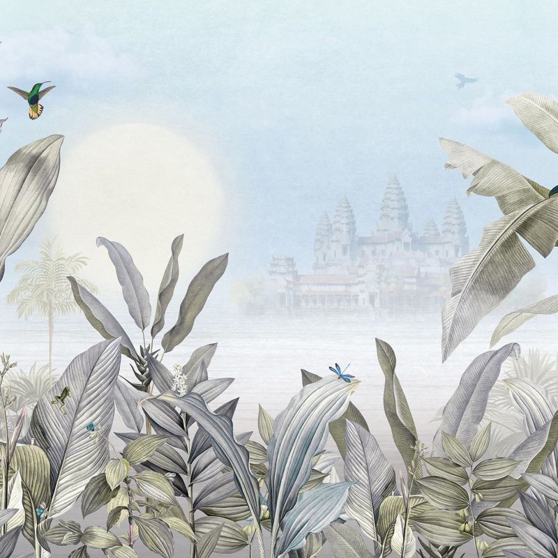fototapeta Sanders & Sanders motyw dżungli zielonymIniebieskim 424 x 280 cm - 1 rol.
