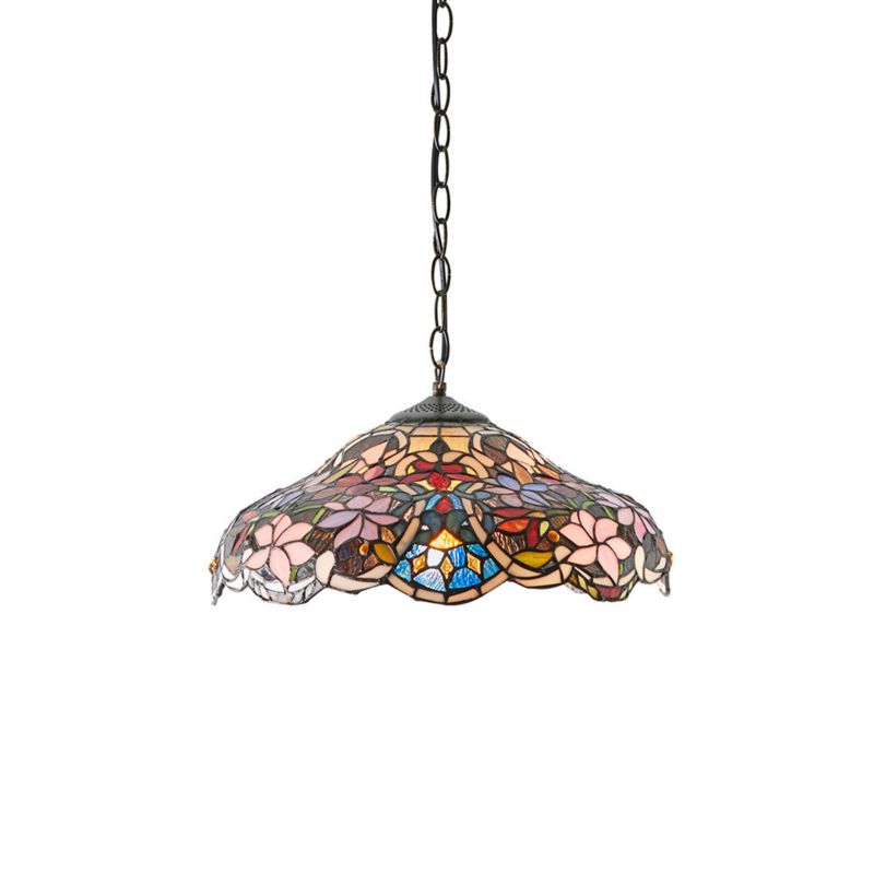 Lampa sufitowa kwiaty Tiffany SULLIVAN brązowa 1xE27x40W IP20 - 1 szt
