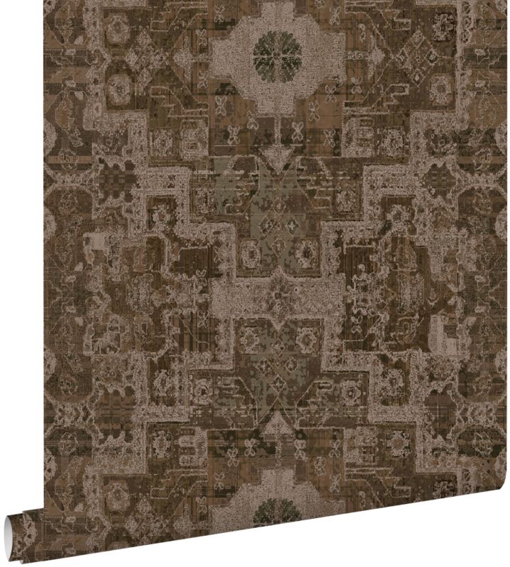 Tapeta ESTAhome orientalny dywan kilim brązowym 50 x 900 cm - 1 rol.