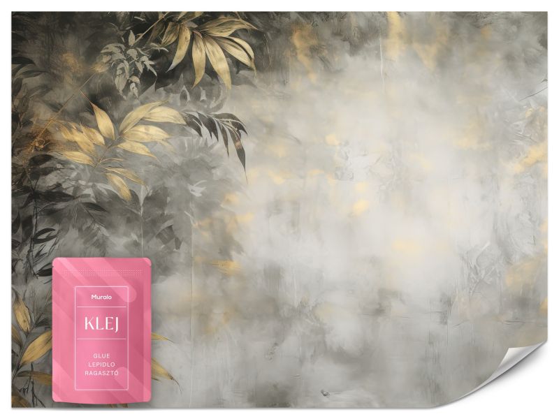 Fototapeta Muralo Złote Liście na Betonie 200x140 cm 1szt.